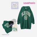 【40%OFFセール】長袖パーカーワンピース ラブトキシック 裏起毛 カレッジロゴ 女の子 キッズ ジュニア スウェット 全4色 140-160cm LOVET...
