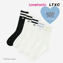 【5月1日限定!!今だけポイント10倍】ラブトキシック LTXC ソックス ミドル丈 靴下 ライン 女の子 キッズ ジュニア 全5色 20-25cm LOVET...