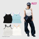 【30%OFFセール】リブキャミソール マルチボーダー 短丈 アルジー 女の子 肌着 130-160cm キッズ ジュニア ALGY【K】【2502】【57】