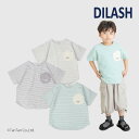【50%OFFセール】半袖Tシャツ ボーダー柄 男の子 キッズ トップス ベージュ ブラック グリーン 80-140cm ディラッシュ【K】【新作】【2502】...