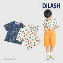 【50%OFFセール】半袖Tシャツ ブロック柄 男の子 キッズ 80-140cm 子供 トップス カットソー 綿100% アイボリー ネイビー ディラッシュ【K...