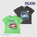 【50%OFFセール】半袖Tシャツ ゲーム柄 男の子 キッズ トップス チャコール グリーン 80-140cm ディラッシュ DILASH【K】【新作】【250...