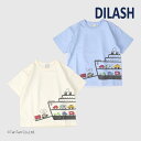 【50%OFFセール】半袖Tシャツ のりもの 男の子 キッズ トップス アイボリー サックス 80-140cm ディラッシュ DILASH【K】【新作】【250...