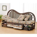 今枝商店 Romantic Rattan カウチソファー Y613B 自然素材 リクライニング 手作り ロマンチック インテリア クッション 引き出し メーカー直送 送料別