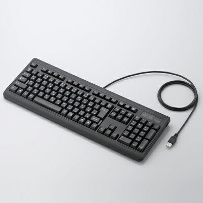 メンブレン式キーボード/109キー/USB/Lサイズ/USB HUB付/ブラック (TKFCM010BK)エレコム TK-FCM010BK【10月16日入荷予定】　ご予約商品となります。