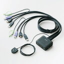 エレコム パソコン切替器 PC2台 HDMI・マウス・キーボード・スピーカー 手元スイッチ Windows11 Mac KVM-HDHDU2(2)