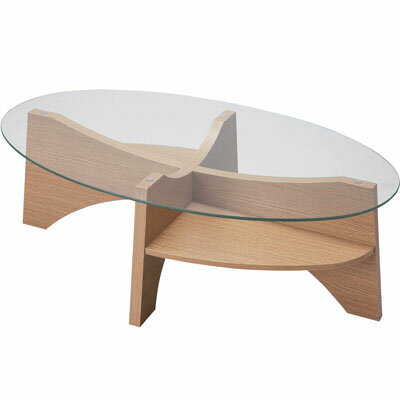 オーバルテーブル 東谷（あづまや） LE-454NA オシャレデザイン アクセント 合成樹脂化粧合板 強化ガラ..