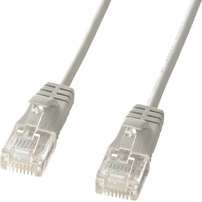 Rakuten - カテゴリ6準拠極細LANケーブル(ライトグレー、5m) サンワサプライ KB-SL6-05 LANケーブル カテゴリ6 極細 ギガビットイーサネット ライトグレー RJ-45 スリムコネクタ 伝送帯域 対応環境
