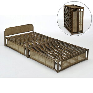 今枝商店 Romantic Rattan ベッド【沖縄・離島配達不可】 Y919B ロマンティック ラタン ベッド 分割 コンパクト 収納 自然素材 手作り メーカー 在庫確認 仕上がり 均一化 お届け