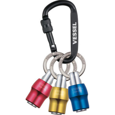 ベッセル 【メール便での発送商品】クイックキャッチャー3個組 QB-K3C 4907587359681 ビット ソケット 差し込みオートロック ビット軸 キーアダプター 軽量設計 引っ掛かり少ない パッケージ重量 中国製