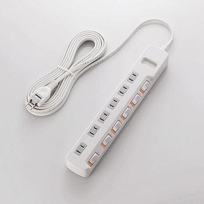 延長コード 電源タップ 5m 6個口 無灯個別スイッチ付 雷ガード 省エネ 白 エレコム T-K5B-2650WH
