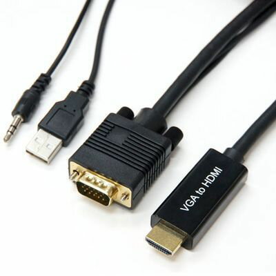 ホーリック 【メール便での発送商品】 HORIC VGA→HDMI 変換ケーブル 2m VGA to HDMI VGHD20-030BK 1