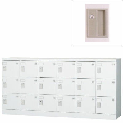 多人数用ロッカー GLK(LOWタイプ) 18人用窓無し 豊國工業 GLK-S18Y ロッカー 多人数用 18人用 シリンダ..