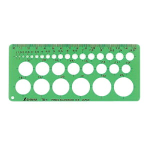 シンワ測定 テンプレート TB-4 円定規(小) 66005 NO66005【納期目安:05/中旬入荷予定】 定規 耐久性 ラインガイド 弾力性 目に優しい 紛失防止 IR樹脂 製図 正確性