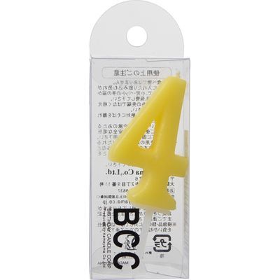 ●【商品説明】●「カメヤマ BCCナンバーキャンドル 4番 パステル 1個入」は、かわいらしい数字の形をしたローソクです。●【使用上の注意】●本品は食べ物ではありません。●誤って口に入れたり飲み込む恐れがありますので、小児・ペットの手の届かない所で使用、保管してください。●点火の際は芯糸の先端ではなく根元に火を点けてください。●燃焼中は動かさず、絶対にそばを離れないでください。●燃えやすい物の近くや風のあたる場所でのご使用は避け、安全な場所で真っ直ぐに固定してご使用ください。●食品にご使用の際は、ロウがたれる場合がありますので、アルミホイルなどで受け皿を作って使用されることをお勧めします。●高温所での保管は避けてください。●【原産国】●中国●【お問い合わせ先】●Kameyama Co.Ltd.お客様窓口 TEL:0595-82-9837受付時間:月-金曜日 9:00-17:00(土・日・祝日を除く)●こちらの商品はゆうパケット(メール便)での発送となります。●商品のお届けには、発送日から2〜3営業日でのお届け予定です。●宅配便とは異なり、ポスト投函でのお届けです。●日時指定、代金引換、熨斗や包装のご要望はお受けできませんこと予めご了承ください。●【代金引換払い】【お届け時間指定】はご利用になれませんので、あらかじめご了承ください。●ご注意：掲載している商品がオプション品の場合でも、本体・本体セットの画像や説明を参照している場合がございます。ご注文前に商品名・型式・部品番号等を必ずご確認ください。●JANコード：4901435955940理美容・健康＞アロマ・癒し用品＞お香＞カメヤマWNK9105こちらの商品の送料区分は「100」です。