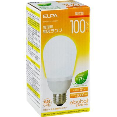 ELPA 電球形蛍光ランプ 100W形 E26 電球色 EFA25EL/21-A102H