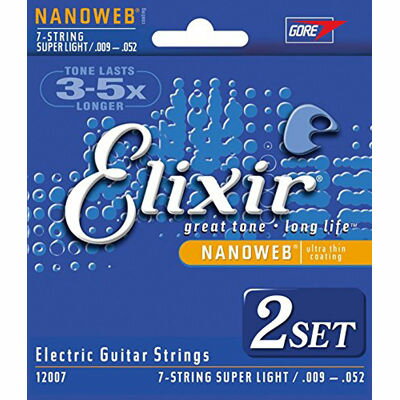 ELIXIR ڥ᡼ؤǤȯʡۥ쥭 NANOWEB 7 Super Light .009-.052 #12007 2ĥå ڹʡ 4534853912693