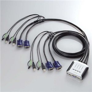 その他 ELECOM（エレコム） ケーブル一体型切替器(USB) KVM-KU4 ds-135945