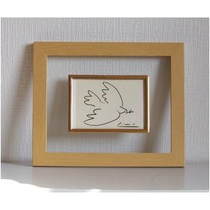 透明フレーム 額縁 247mm×298mm×17mm ピカソ 「平和」 ナチュラル 額 フレーム ds-1582168 平和 アート ガラス 美術 贈り物 プレ...