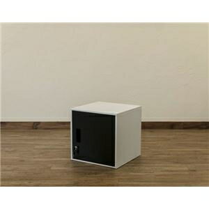 その他 鍵付きロッカー/収納キャビネット 【ブラック】 幅38cm スチール製 縦横連結可 『キューブBOX』 ds-1932771