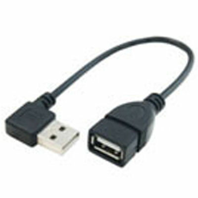 変換名人 【メール便での発送商品】 USB Atype下L20cm延長 黒 USBA-CA20DL/BK