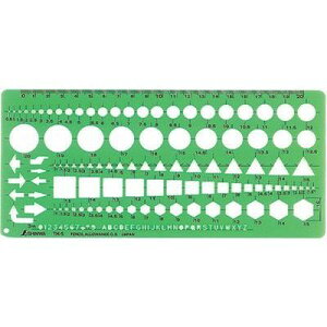シンワ測定 【メール便での発送商品】 テンプレート TH-5一般総合定規(中) 66025 NO66025【納期目安:05/中旬入荷予定】 定規 耐久性 目に優しい 正確な 発送 IR樹脂 美しく カット面 丸 三角 四角 六角 矢線記号 英数字 発送日