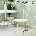 JKプラン ヨーロッパ風 ロートアイアン 家具 チェア カフェチェアー アイアン 脚 アンティーク風 ホワイト IRI-1020-WH