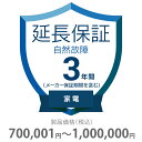 自然故障保証 3年間に延長 家電(エアコン・冷蔵庫以外) 700001～1000000円 K3-SK-233127