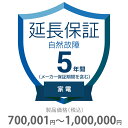 自然故障保証 5年間に延長 家電(エアコン・冷蔵庫以外) 700001〜1000000円 K5-SK-253127