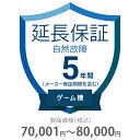 自然故障保証 5年間に延長 ゲーム機 70001～80000円 K5-SG-253318