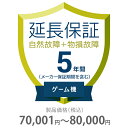 物損付き保証 5年間に延長 ゲーム機 70001～80000円 K5-BG-553318