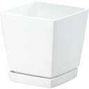 大和プラスチック クエンチローポット 皿付4号 (0.6L ホワイト) 4903266721589 ガーデニング プランター インテリア ポリプロピレン 4号鉢 ホワイト 利便性 カラーバリエーション プレートセット