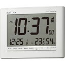 リズム 電波時計 目覚まし時計 電子音アラーム 温度 湿度 カレンダー 六曜 ライト付き フィットウェーブD203(白) 8RZ203SR03