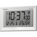 リズム 電波時計 掛け時計 置き時計 デジタル 温度 湿度 カレンダー フィットウェーブD204(白) 8RZ204SR03