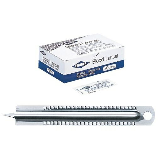 ブラッドランセット(フェザー)200枚入り(サイケツシン) フェザー安全剃刀 05-2690-00 ブラッドランセット フェザー 200枚 サイケツシン 切れ込...