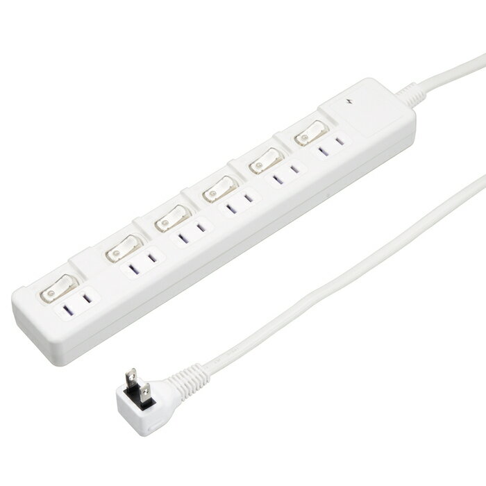 ヤザワ 雷ガード付6個口節電タップ0.3mホワイト H8KS6603WH 雷ガード 6個口 節電 タップ ホワイトのサムネイル