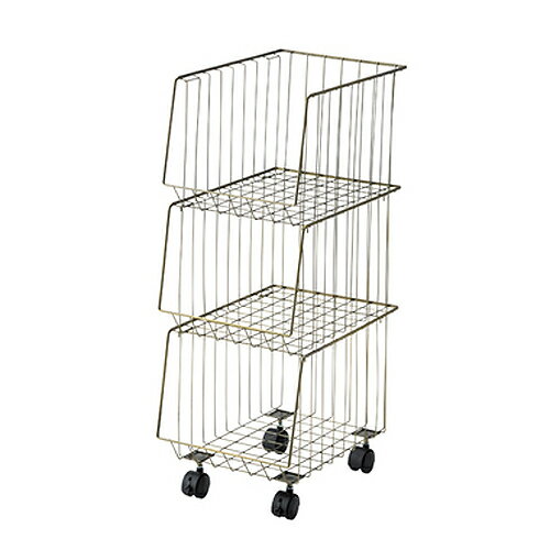 東谷（あづまや） スタッキングワゴン3D AKB-438AGD スタッキングワゴン 3D サイズ 耐荷重 スチール 組..