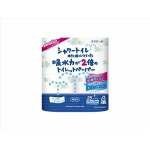 その他 (まとめ）エリエール シャワートイレのためにつくった吸水力が2倍のトイレットペーパー 4ロール（ダブル） 【× 24 点セット】 ds-2187423