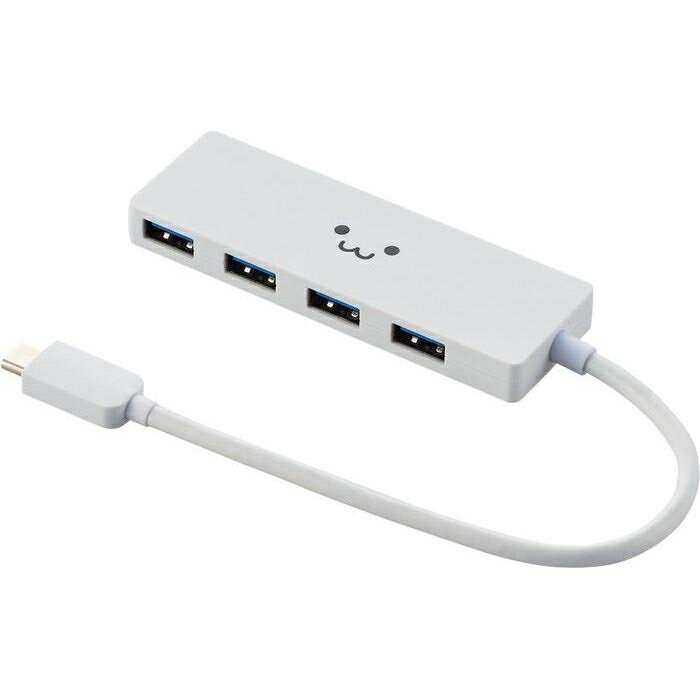 エレコム USB3.1(Gen1)HUB/Type-C/Aメス4ポート/バスパワー/15cmケーブル/ホワイトフェイス U3HC-A429BWF