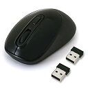 磁気研究所 HIDISC PC2台に接続して簡単に切り替え 2レシーバー付 ワイヤレスマウス ブラック HDM-7146BK【納期目安:1週間】 PC2台切替 ...