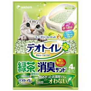 その他 (まとめ)デオトイレ 飛び散らない緑茶成分入り消臭サンド 4L (ペット用品)【×8セット】 ds-2266962