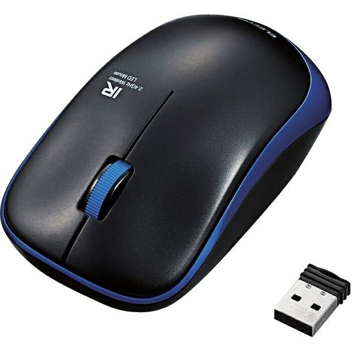 マウス ワイヤレス 無線 静音 3ボタン 省電力 電池長持ち Windows11 Mac Chrome ブルー エレコム M-IR07DRSBU
