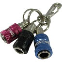 GREATTOOL 【メール便での発送商品】 携帯用ビットホルダー 3個付 KH-RBB3N ビットホルダー 携帯用 ナスカン スライド式 丸穴 ドライバービッ...