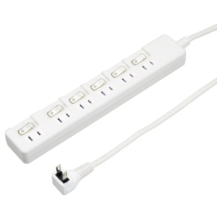 ヤザワ 6個口節電タップ1mホワイト H8S661WH 節電 安全機能 コンパクト 便利 ABS素材 6口 L型プラグ 個別スイッチ シャッター付き 定格容量1500W 軽量 電化製品 保護機能 日常使い シンプルデザイン 省スペース 安心設計 多機能 コンパクトサイズ 電気製品