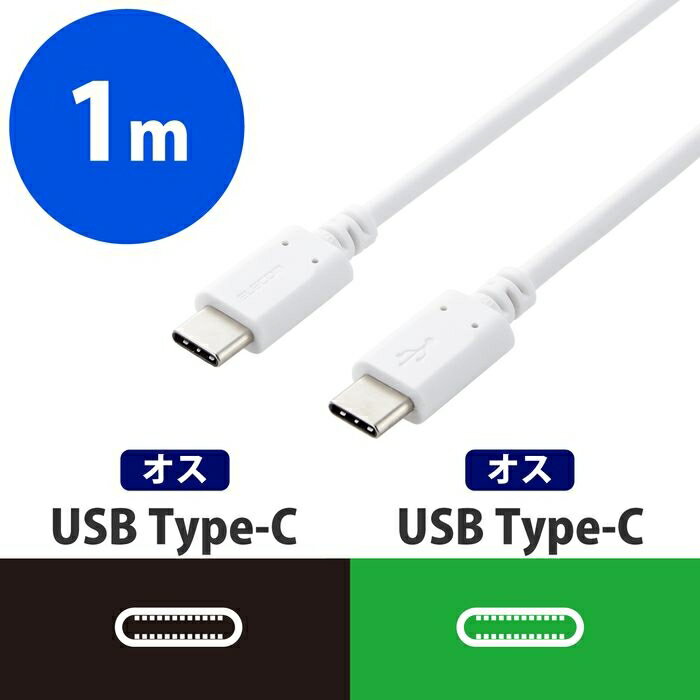 【あす楽】エレコム 【メール便での発送商品】USB Type-C ケーブル 超急速充電 1.0m スマホ MPA-CC10PNWH