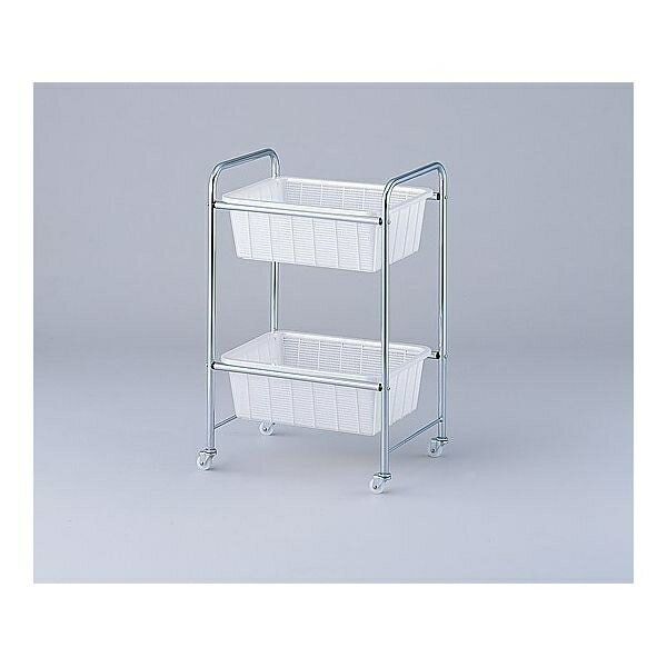 脱衣カゴワゴン・ラック 515×370×785mm 0-338-12 脱衣 カゴワゴン ラック 収納 スチール クローム キャ..