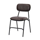 ラタンワールド 【2個セット】 KLUB14 シリーズ ダイニングチェア (ダークブラウン) RLC320DB レザー アイアン インダストリアル アンティーク...
