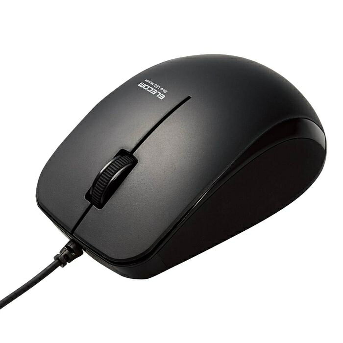 マウス 有線 3ボタン 抗菌 Windows11 Mac ブラック エレコム M-BL27UBKBK