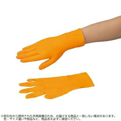 耐薬手袋 ORANGE NITRILE M 90枚入 4-1060-02