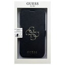 GA[WFC GUESS - PU SAFFIANO FOLIO CASE WITH BIG 4G SILVER LOGO - BLACK GUBKP13MSA4GSBK